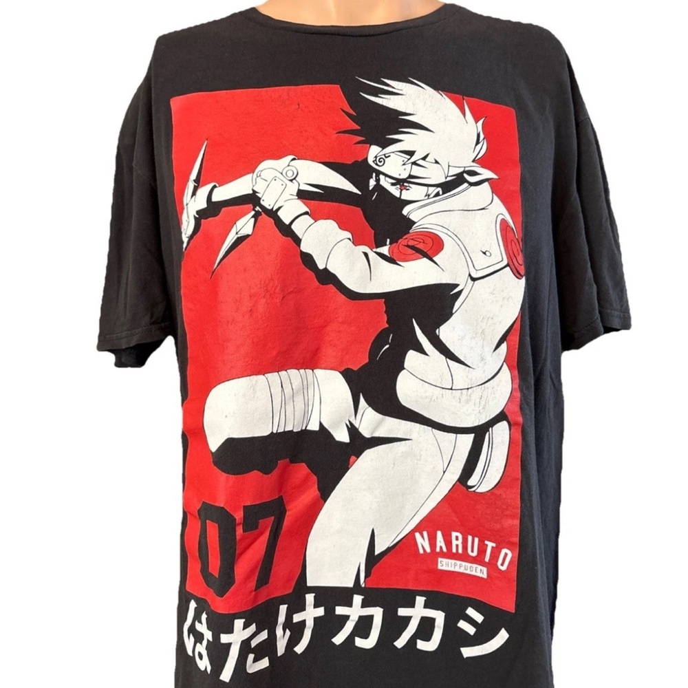 Vintage Naruto Shippuden Kakashi Hatake Anime T-Shirt Manga Series Size XL